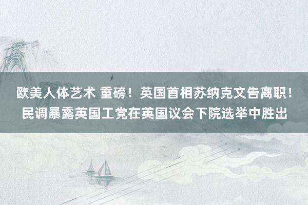 欧美人体艺术 重磅！英国首相苏纳克文告离职！民调暴露英国工党在英国议会下院选举中胜出