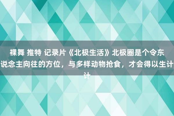 裸舞 推特 记录片《北极生活》北极圈是个令东说念主向往的方位，与多样动物抢食，才会得以生计